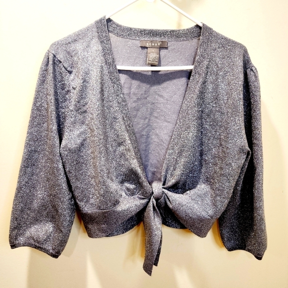 KENAR Glitter Tie front top size L